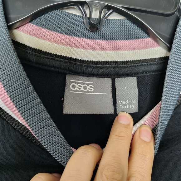 ASOS Black Cotton Long Sleeve Crew neck Shirt Sz Large - Picture 12 of 12